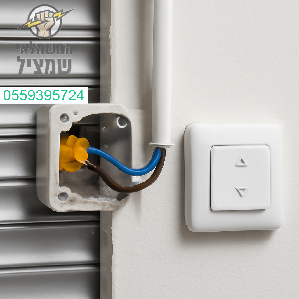 חיבור מקצועי ואסתטי לחשמל תריס חשמלי עם הקפדה על בטיחות ודיוק מושלם