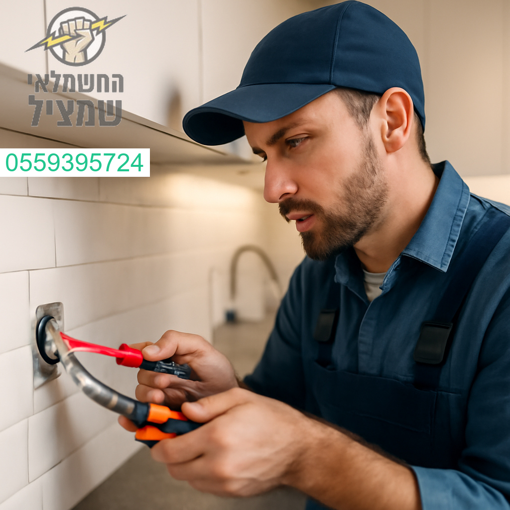 עבודת חשמל מדויקת ואסתטית במטבח עם הקפדה על בטיחות ושירות מקצועי
