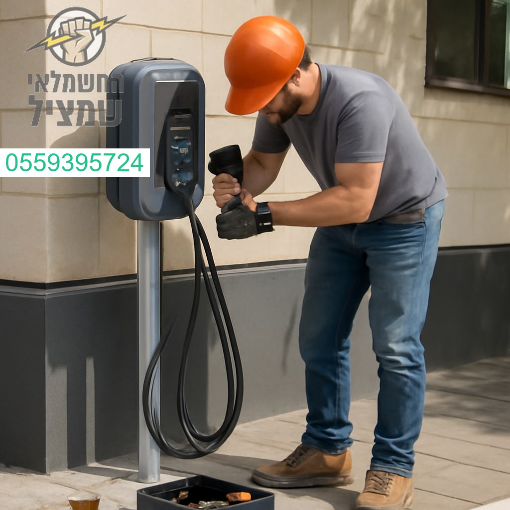 התקנת עמדת טעינה מתקדמת לרכב חשמלי בגן יבנה על ידי צוות מקצועי ואמין