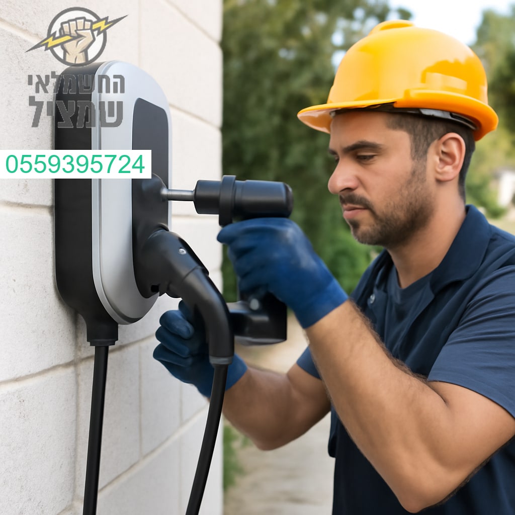 התקנת עמדת טעינה לרכב חשמלי באבן יהודה ברמת גימור גבוהה ותשומת לב לכל פרט