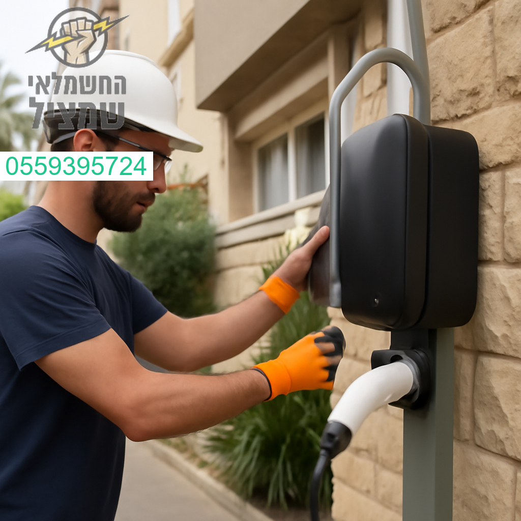 התקנת עמדת טעינה מתקדמת לרכב חשמלי בקריית מוצקין על ידי צוות מקצועי ואמין
